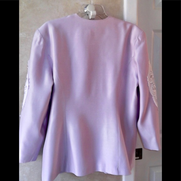 McClintock 3pc Lavender Linen Satin Skirt Suit 16 - Picture 6 of 8